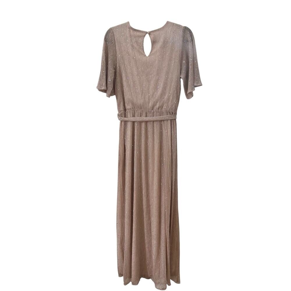 Baltic Born Grace Sparkle Gown in "Champagne" Pink Beige Sparkle Size Medium - Picture 8 of 10
